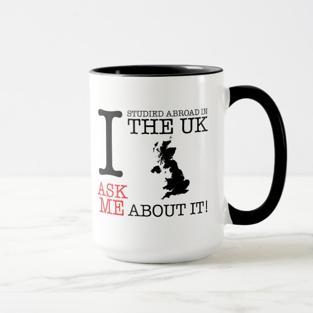 Eu estudei no exterior na caneca BRITÂNICA! (Direita)