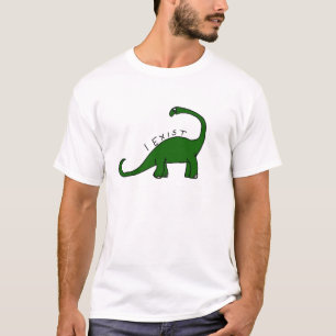 Eu existo camiseta do dinossauro do Brontosaurus