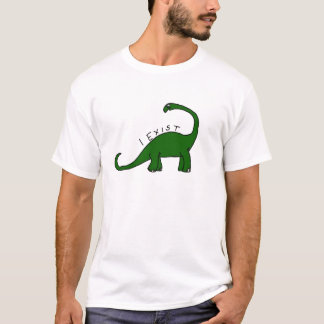 Eu existo camiseta do dinossauro do Brontosaurus