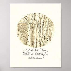 Eu existo Walt Whitman citando a natureza poster