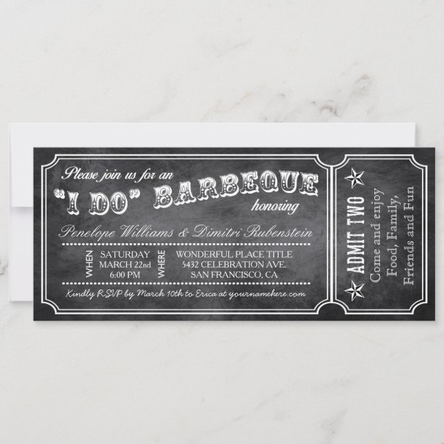 Eu FAÇO CHURRASCO Convites de Bilhete Vintage Quad (Frente)