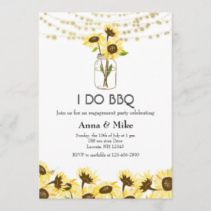 EU FAÇO CHURRASCO Noivado Convite de festas Girass