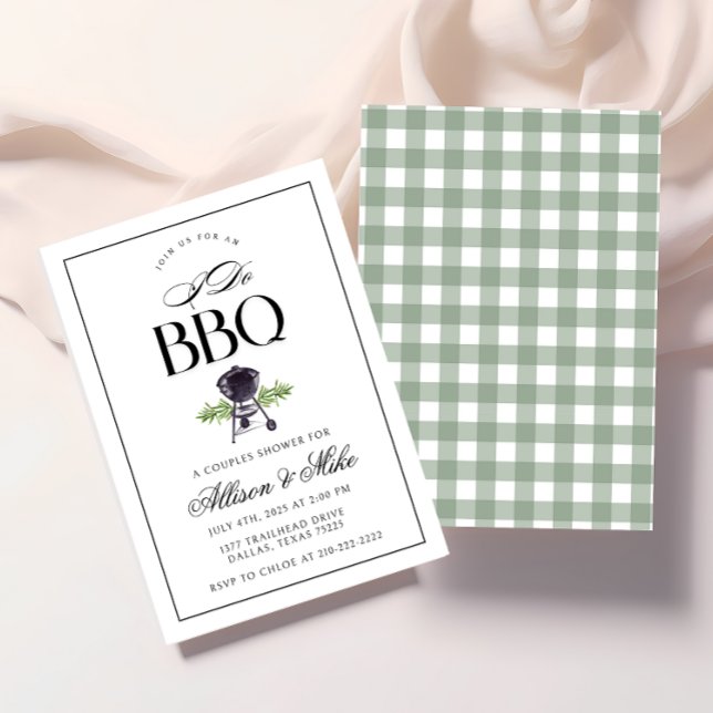 Eu Faço Convite de Chá de Casal BBQ, Grill & Chill (Celebrate love with this rustic “I Do BBQ” invite – perfect for a casual outdoor couples shower! )