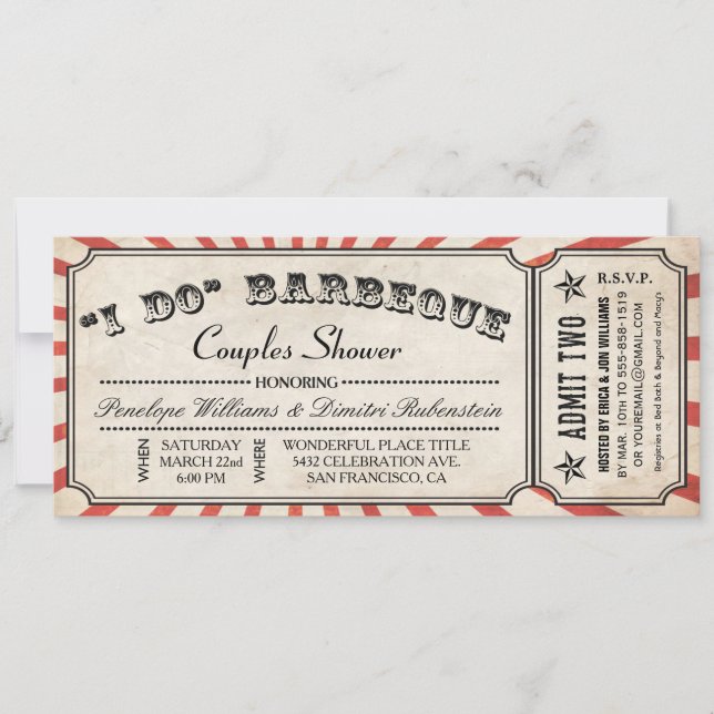 Eu faço convites para CHURRASCOS| Chá Casal (Frente)