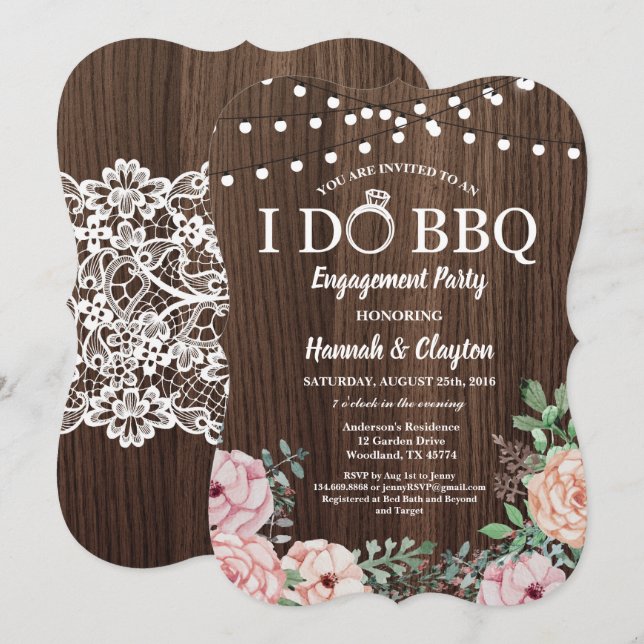 Eu faço o convite de festas do CHURRASCO - rosas (Frente/Verso)