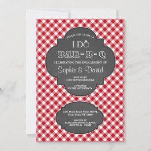 Eu faço o convite do Noivado BARBEQUE Chalk Gingha