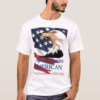 Eu falo a camisa AMERICANA fluente dos homens