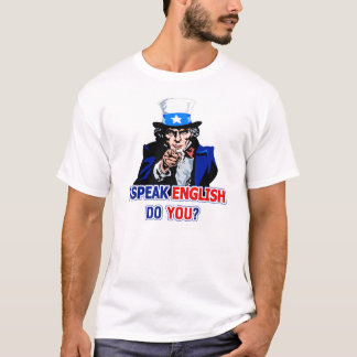 Eu falo a camisa básica inglesa de T