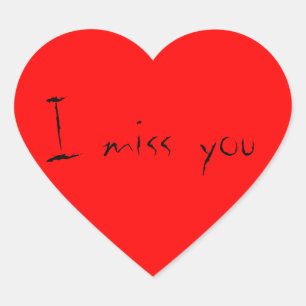 Eu falto-o, etiquetas da forma do coração