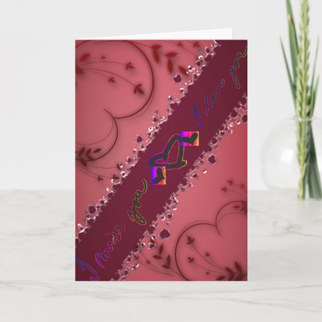 Eu falto-o eu te amo cartão para namorados (Frente)