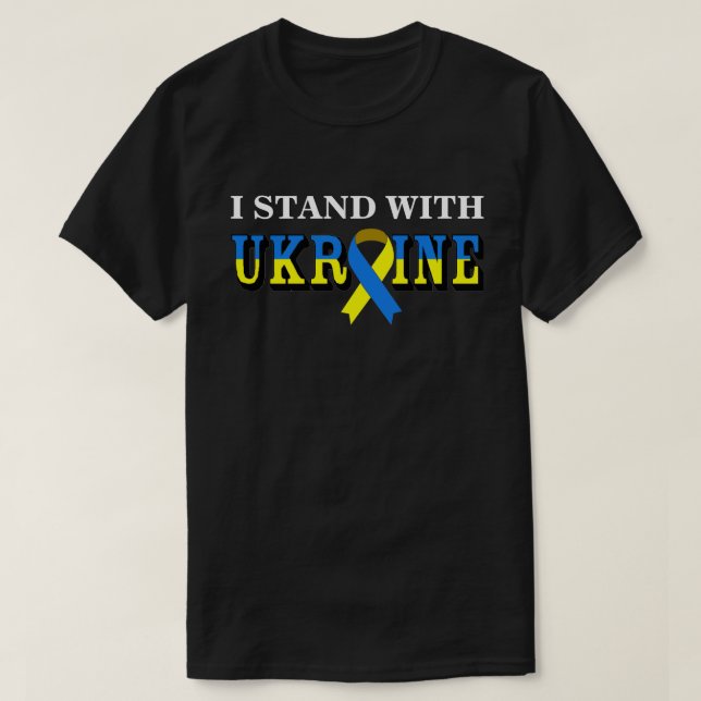EU FICO COM UCRÂNIA com a Camisa de Fita de Paz (Frente do Design)