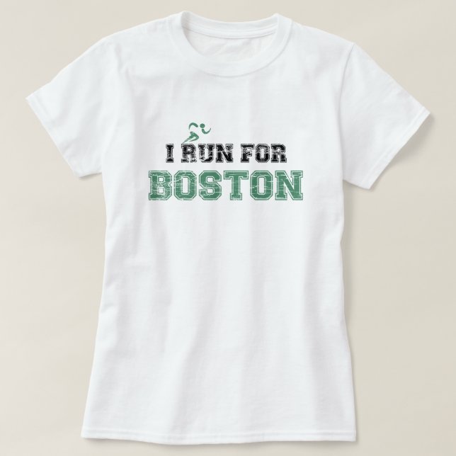 EU FUNCIONO PARA a camisa de BOSTON (afligida) (Frente do Design)