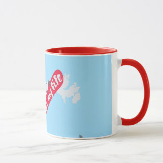 "Eu gosto caneca do snowboard da MINHA vida"