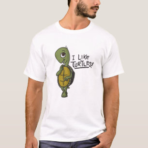 Eu gosto da camisa das tartarugas