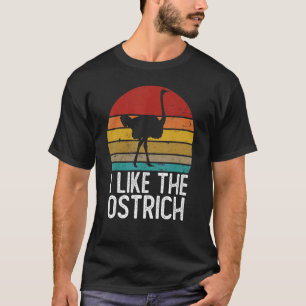 Eu gosto da camisa de avestruz, retrô, 80 e 70 O