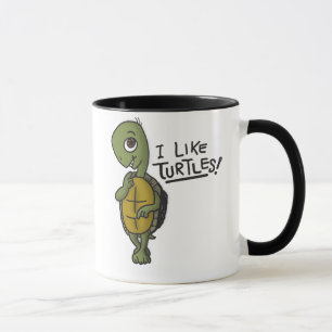 Eu gosto da caneca das tartarugas