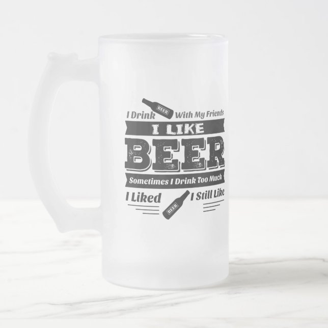 EU GOSTO da CERVEJA - caneca gelado - citações de (Esquerda)