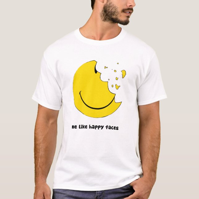 Eu gosto de camisa de rosto feliz (Frente)