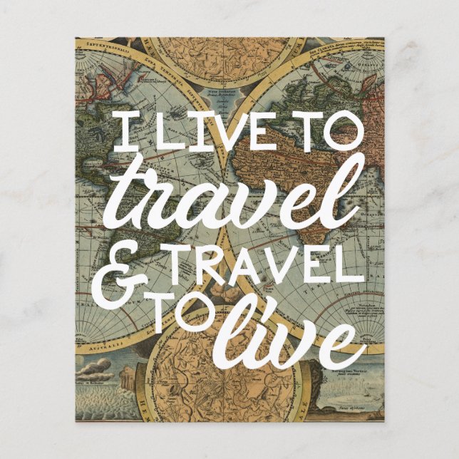 Eu gosto de viagem e viagem para viver o mapa da s (Frente)