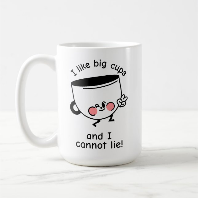 Eu Gosto de Xícaras Grandes – Caneca Clássica (Esquerda)