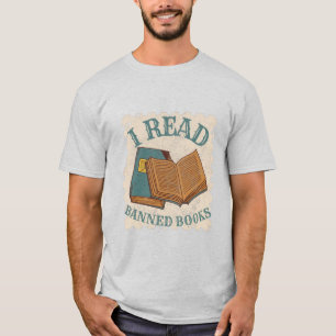 Eu leio camiseta de amante de livros proibidos vin