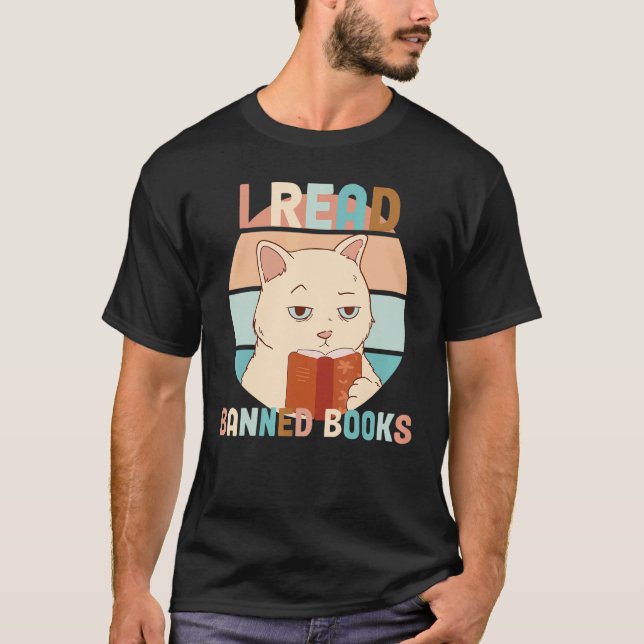 Eu Leu Livros Proibidos Camiseta Black Cat Reader  (Frente)