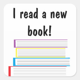 "Eu li um novo livro!" Adesivos