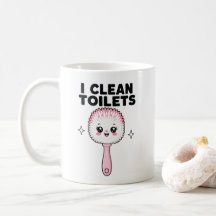 Eu Limpo Vasos Sanitários Caneca de Café Engraçada