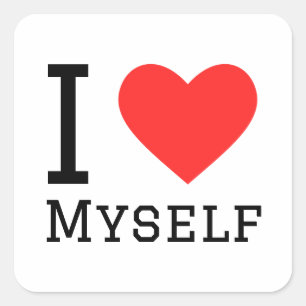 Eu me amo de adesivo quadrado