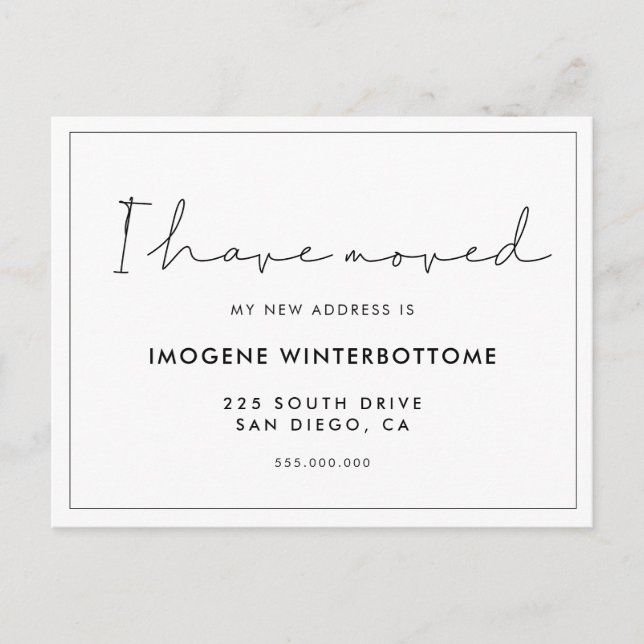 Eu mostrei o anúncio minimalista manuscrito (Frente)