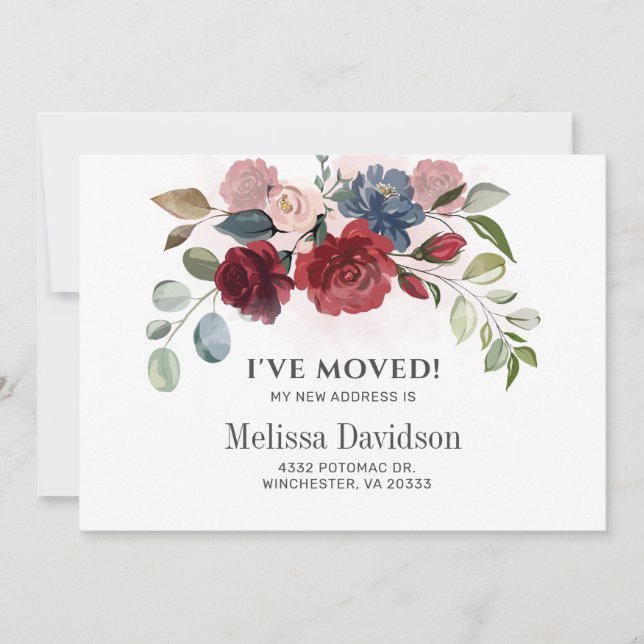 Eu movi o anúncio botânico floral da Borgonha (Frente)