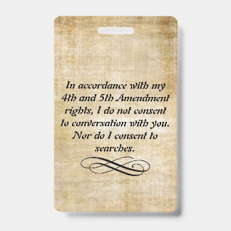 Eu não consinto crachá e correia