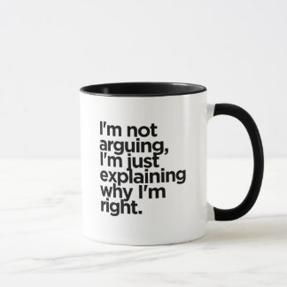 Eu não estou discutindo caneca de café