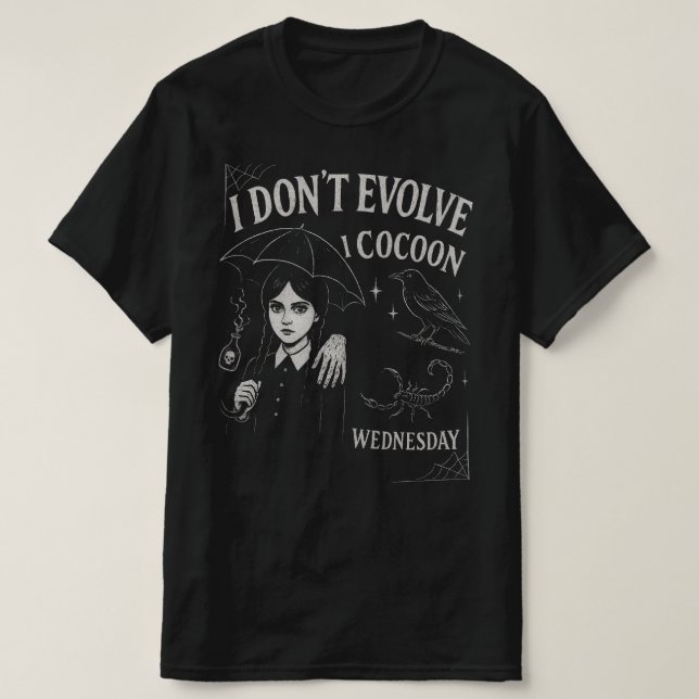 Eu Não Evoluo Eu Encoco Camiseta Gráfica Gótica (Frente do Design)