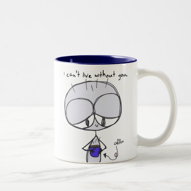 eu não posso viver sem você - caneca (Direita)