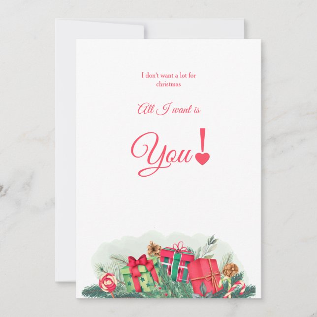 Eu não quero muito para o cartão de Natal (Frente)