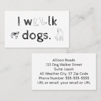 Eu passeio cães, cartões de visita personalizados