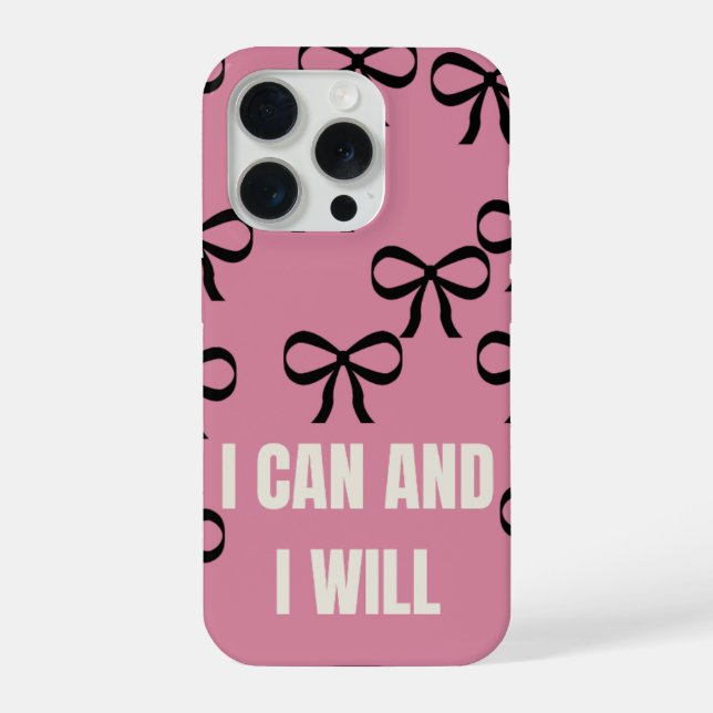Eu Posso E Eu Vou Estojo de Telefone Rosa | Cute C (Verso)