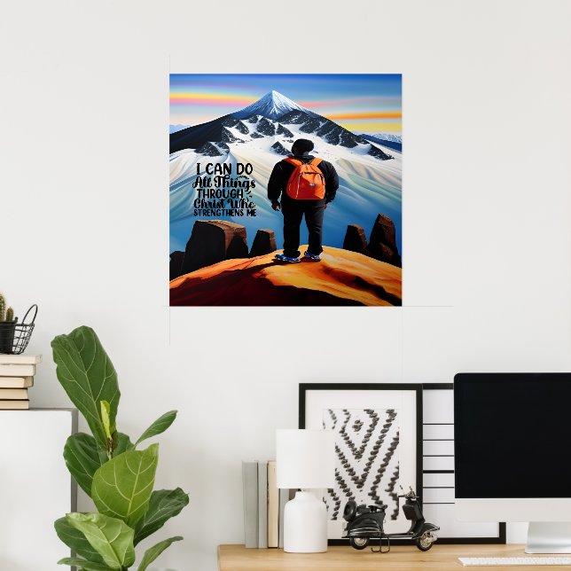 Eu Posso Fazer Todas As Coisas Poster Motivacional (Escritório em casa)
