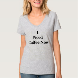 Eu Preciso de Café Agora Camiseta V-Neck