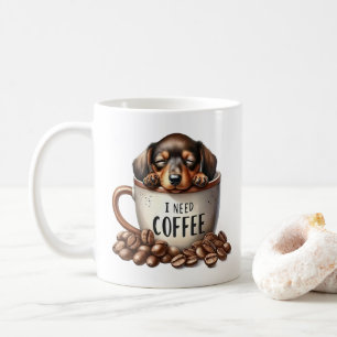 Eu Preciso de Café - Cachorrinho numa Xícara