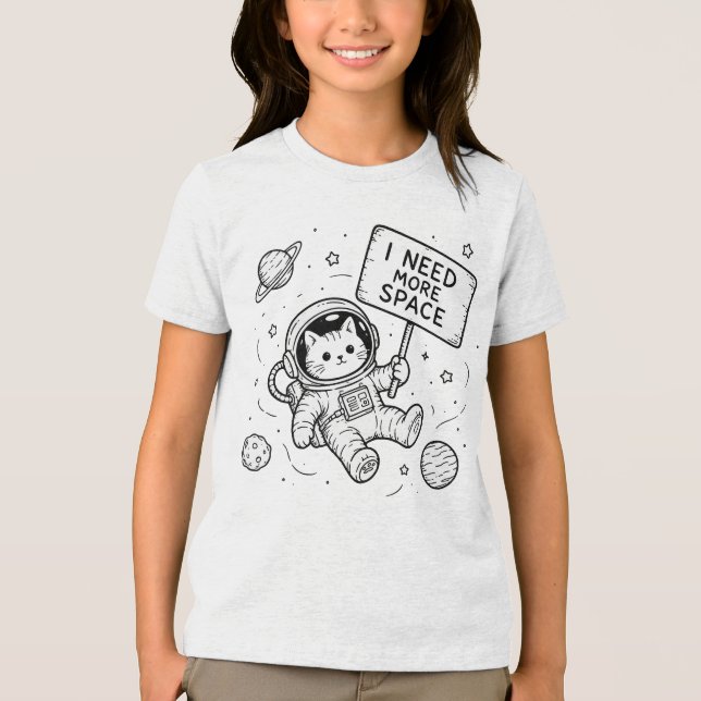 Eu Preciso de Mais Espaço Gato Astronauta Engraçad (Frente)
