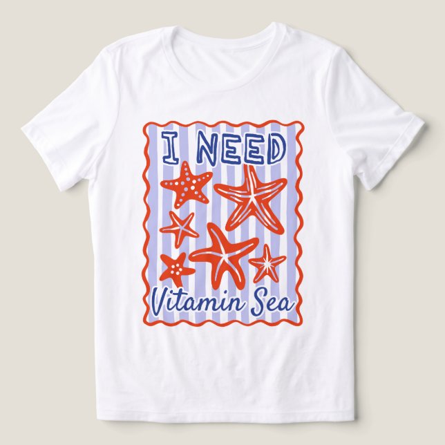 Eu Preciso de Vitamina Mar Estrela do Mar Praia (Design frontal)