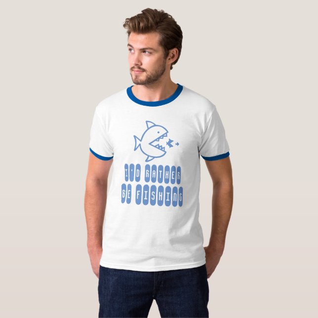 Eu preferencialmente a pescar. Camisa para os pesc (Frente Completa)
