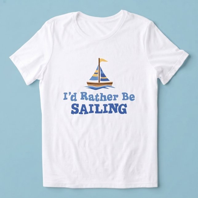 Eu Preferiria Estar Navegando com Camisa de Vela (I'd rather be sailing t-shirt for boat lovers and sailing enthusiasts.)