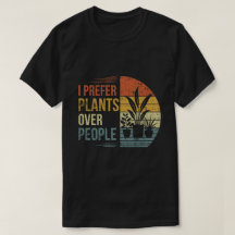 Eu Prefiro Plantas a Pessoas Camisa Retro de Amant