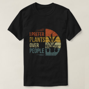 Eu Prefiro Plantas a Pessoas Camisa Retro de Amant