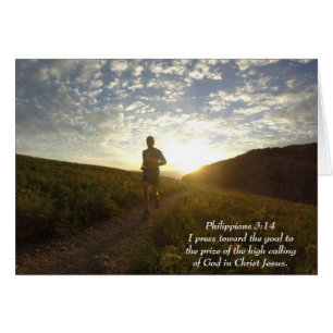 Eu pressiono para o cartão do 3:14 dos Philippians