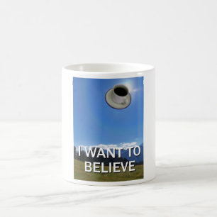 Eu quero acreditar a caneca de café
