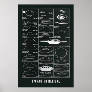 Eu Quero Acreditar Impressão de Arte UFO Ficção Ci